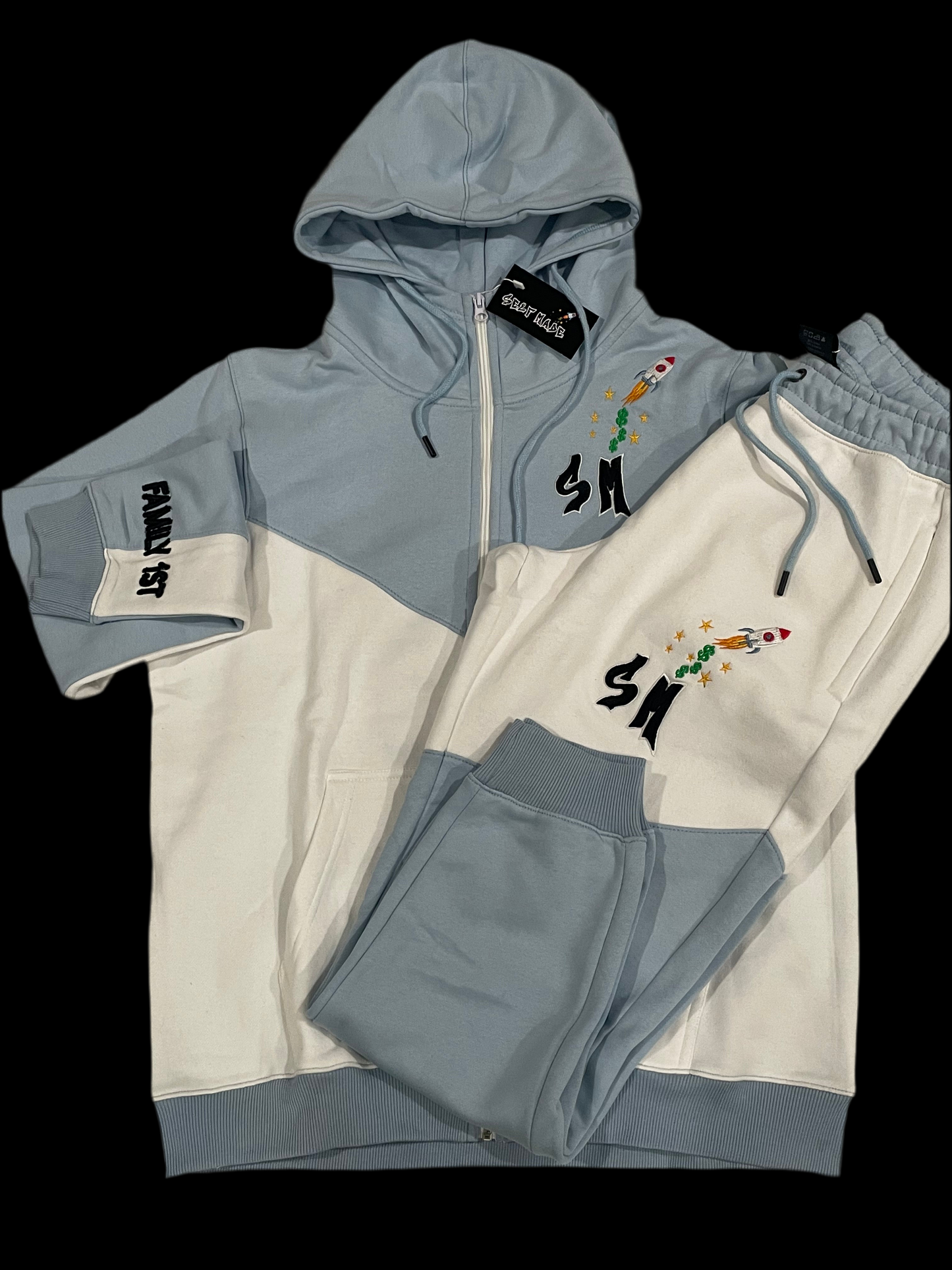 Carolina Blue/White Self Made classic SMU tech sweatsuit
