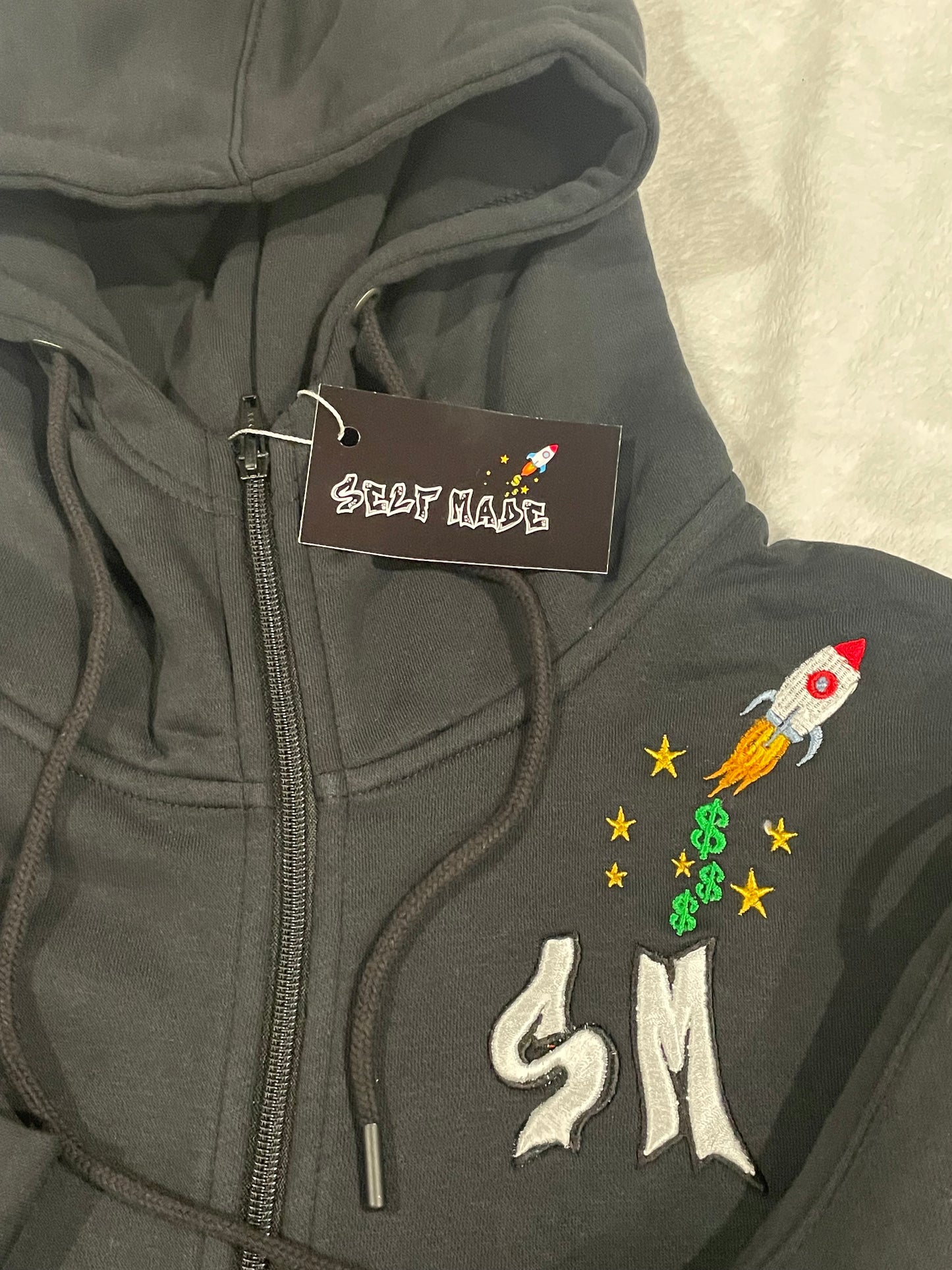 Black Self Made SMU classic tech sweatsuit