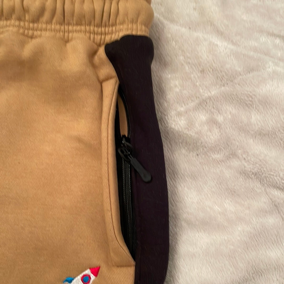 Khaki Self Made embroidery sweatsuit set