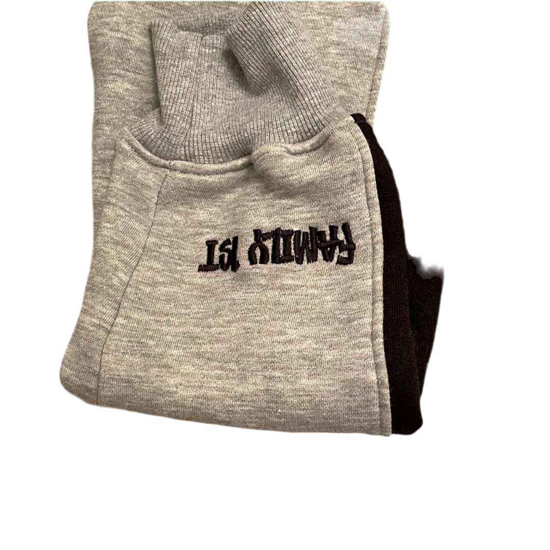 Light grey Self Made embroidery sweatsuit set