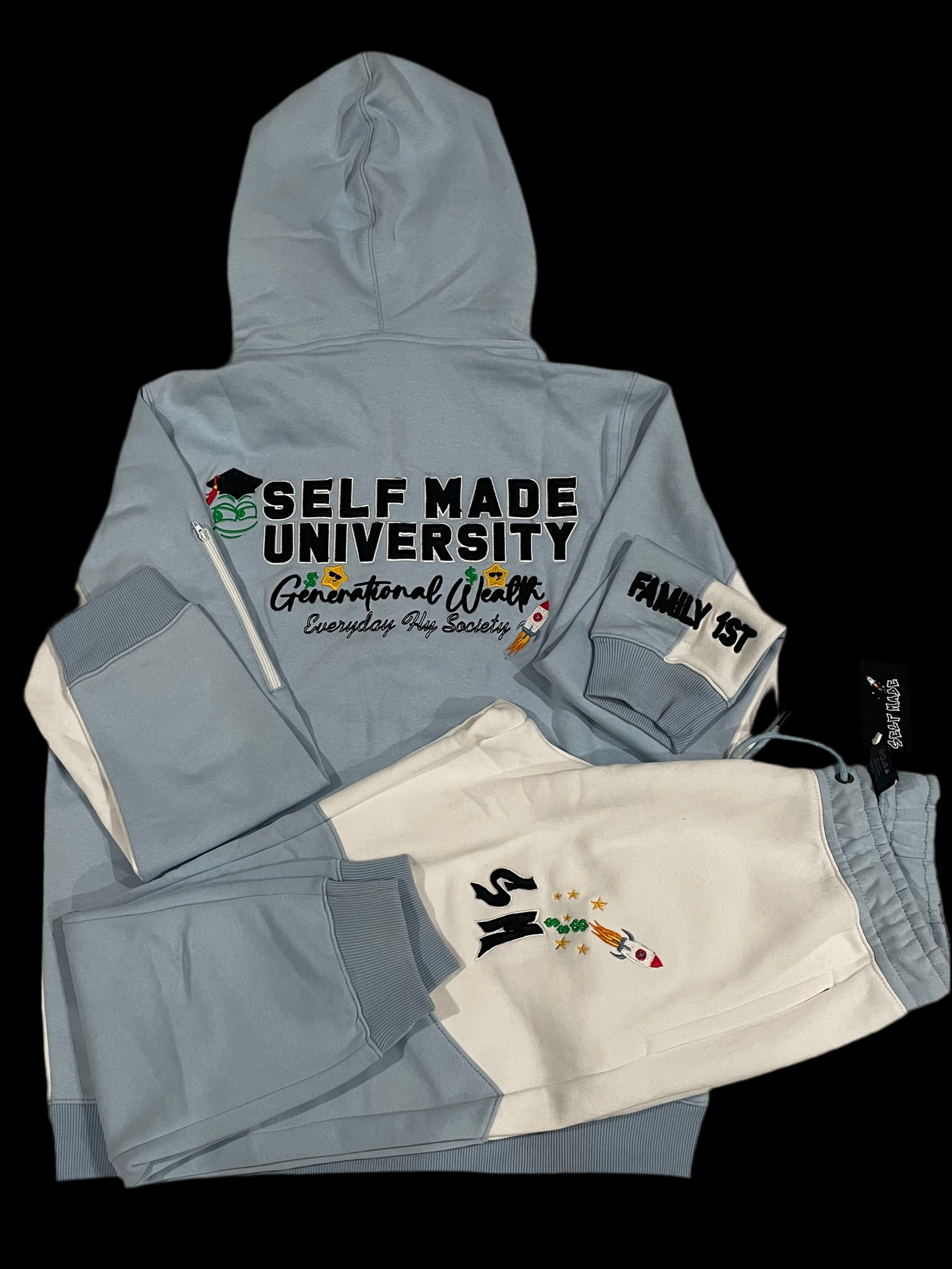 Carolina Blue/White Self Made classic SMU tech sweatsuit