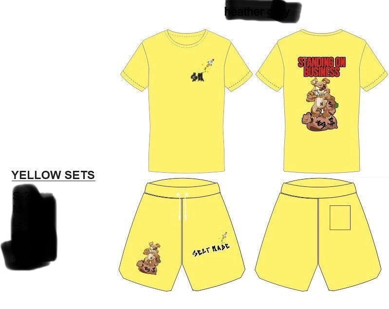 Yellow Self Made SOB short set