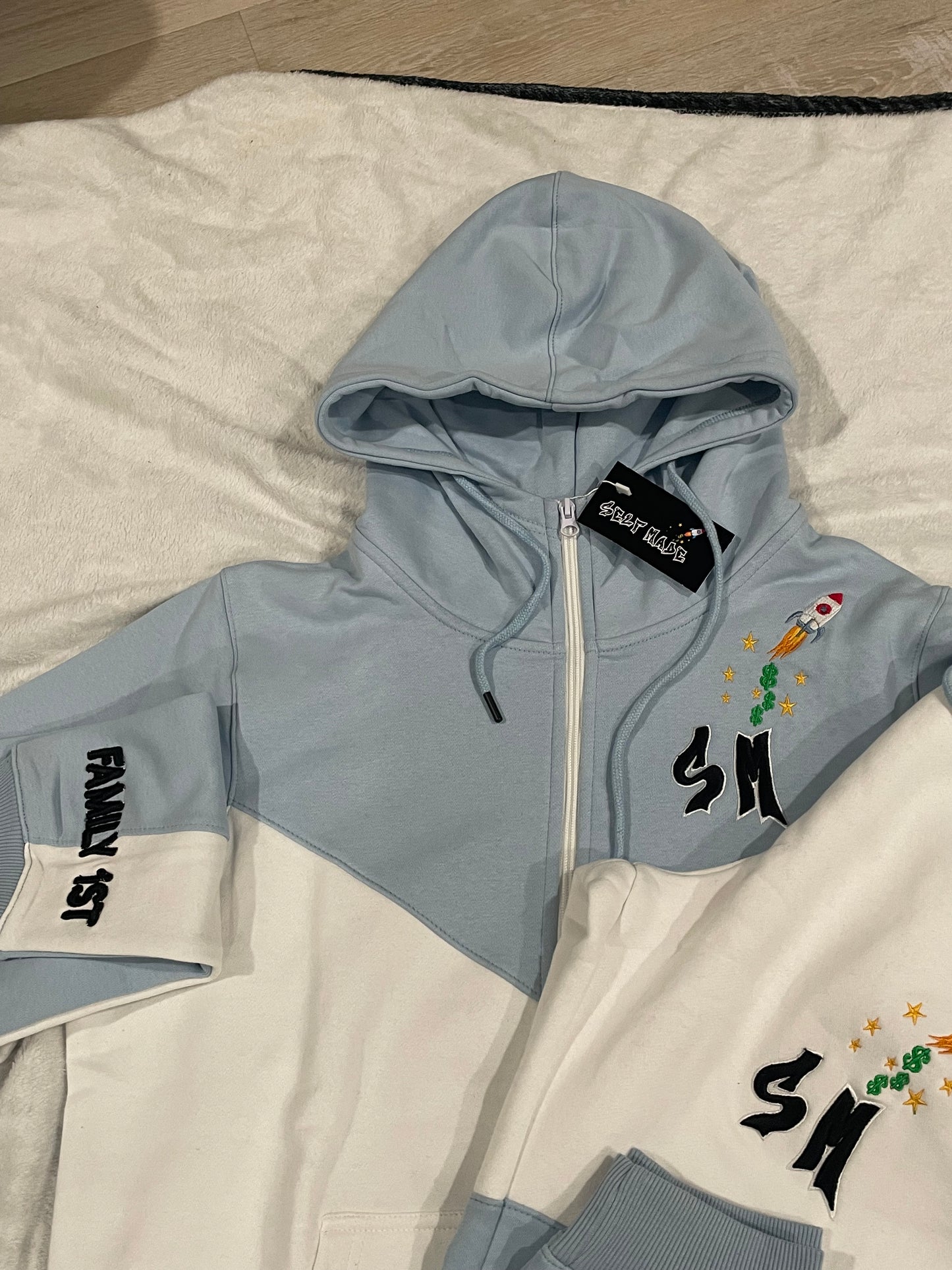 Carolina Blue/White Self Made classic SMU tech sweatsuit