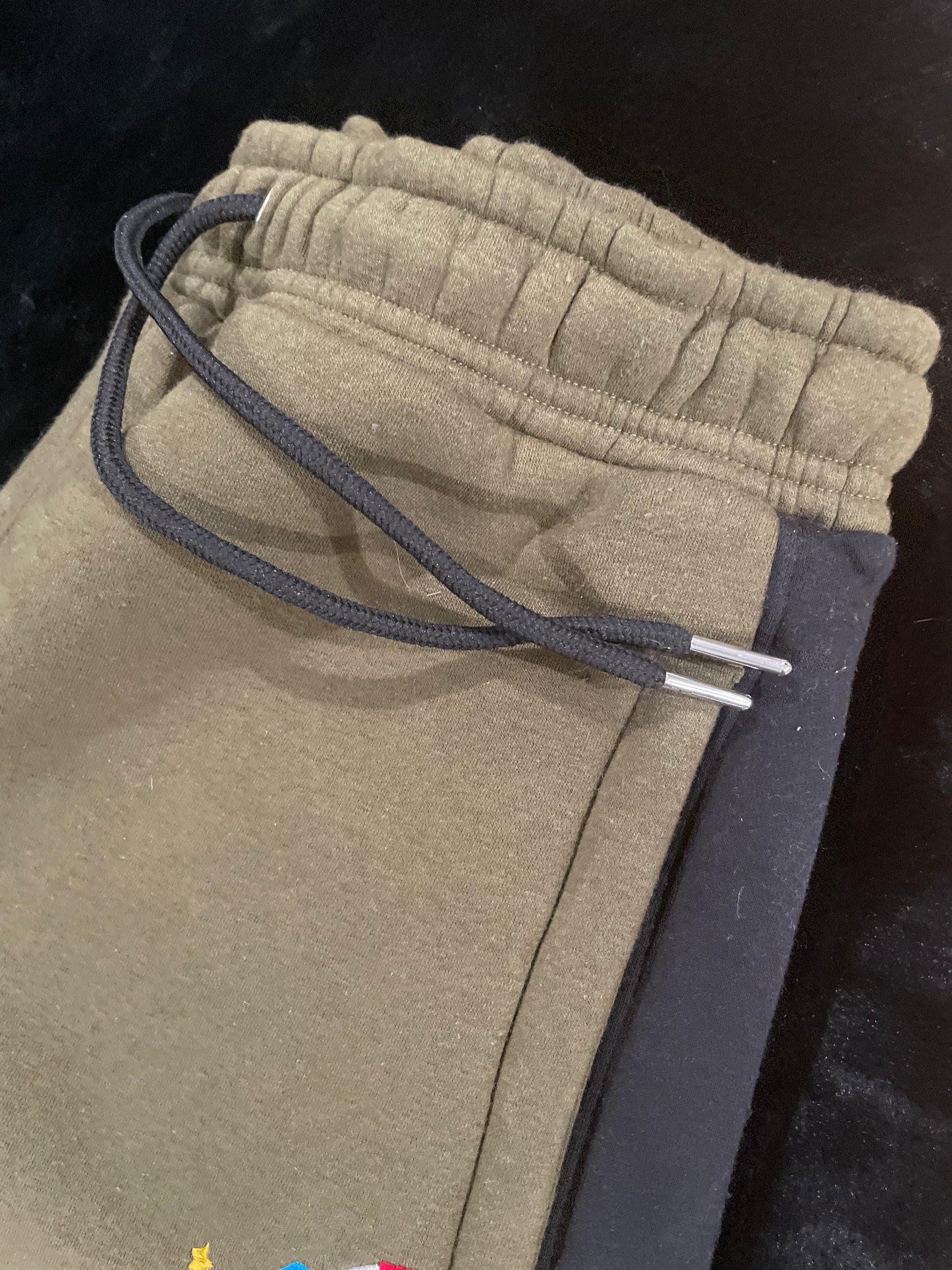 Olive green Self Made embroidery sweatsuit set