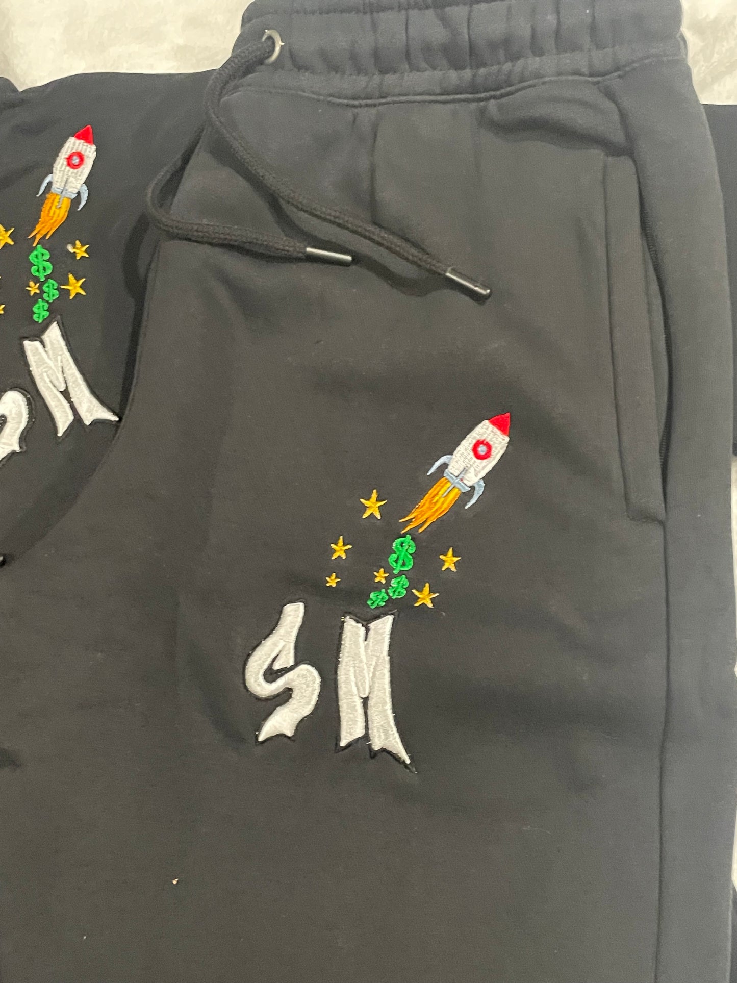 Black Self Made SMU classic tech sweatsuit