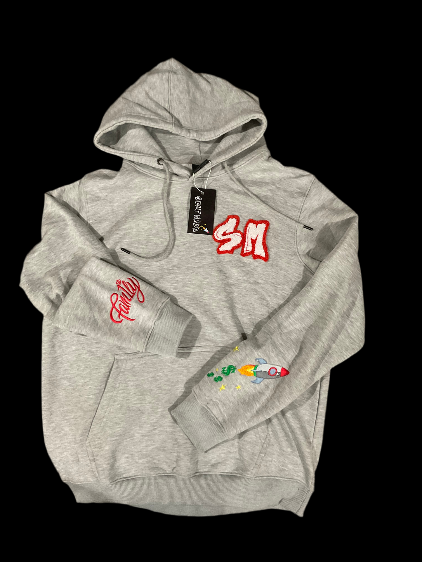 Self Made75 Gray/Bugz Bunny chenille/embroidery sweatsuit set