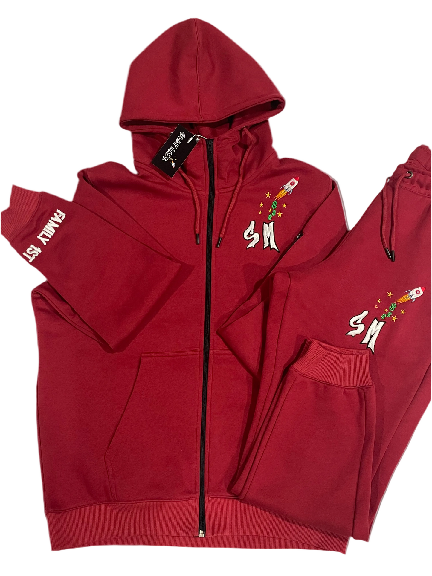 Burgundy Self Made classic SMU tech sweatsuit