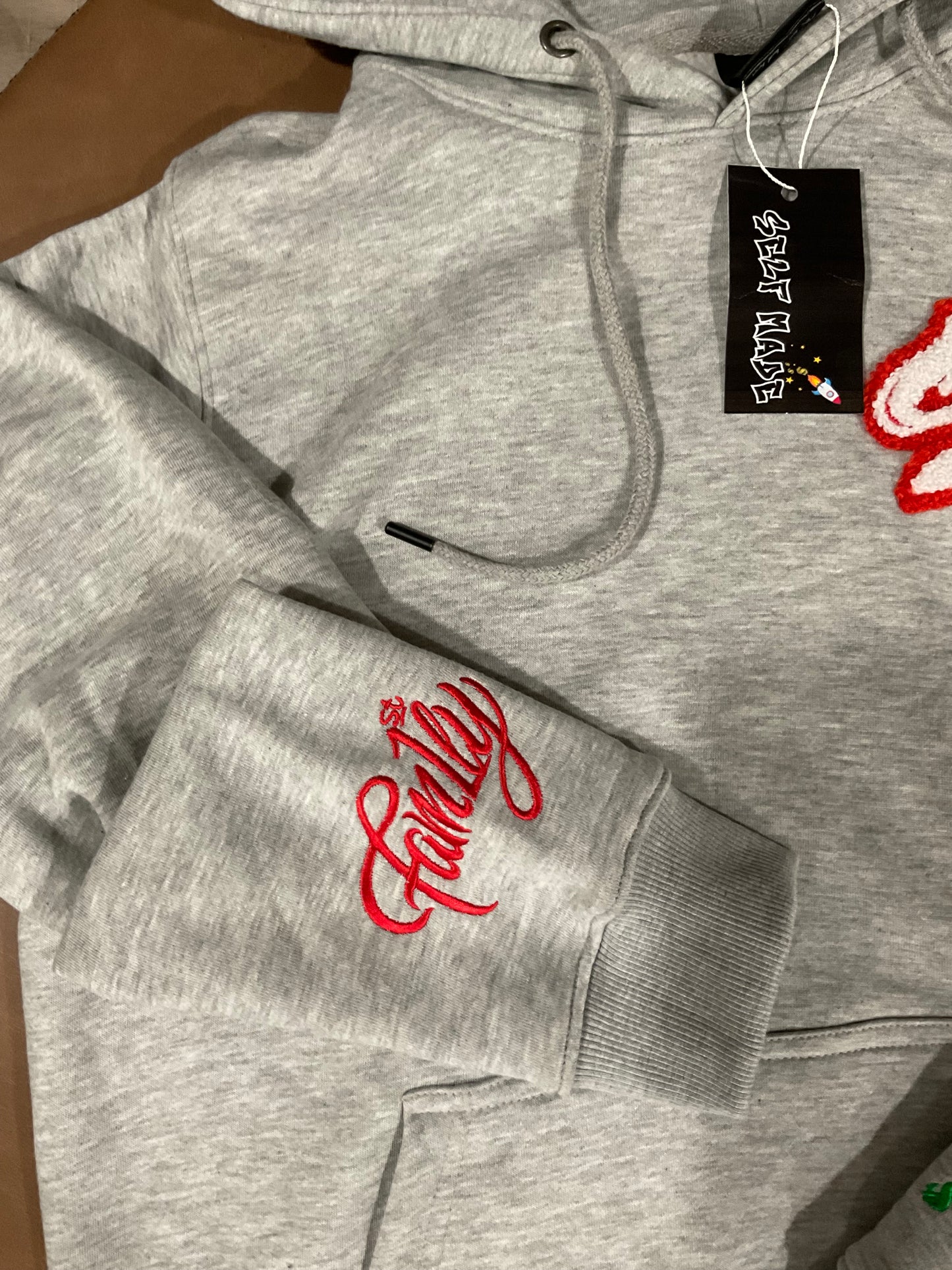 Self Made75 Gray/Bugz Bunny chenille/embroidery sweatsuit set